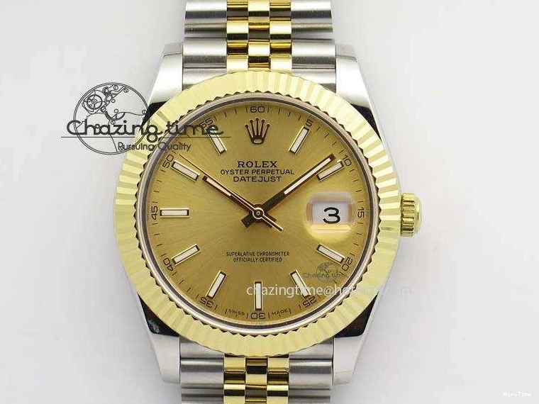 MiroTime 0115 DateJust II 41mm SS YG BP Maker Best Edition Gold Dial On New Version Jubilee Bracelet A Premium 3603